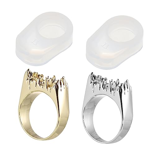 Gogogmee 1Satz Teiliges Silikonformen für Schmuck DIY Epoxidharz Ringe Silber und Gold Flexible Gießformen für Kreative Schmuckgestaltung Wiederverwendbar und Leicht zu Reinigen von Gogogmee