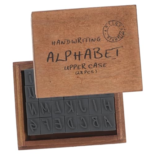 Gogogmee 1Satz Vintage Holzstempel Retro Alphabet Stempel für DIY Tagebuch und Bastelprojekte Robuste Briefmarken für Kreative und Etiketten von Gogogmee