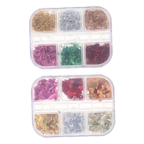 Gogogmee 2 Boxen Holographische Nagelchips Boxen Bunte Metallic Nail Art Folien Glitter Pailletten für DIY Nageldesign und Kreative Maniküre Dekoration Gogogmee 2 Boxen Holographische Nagelchips Boxen Bunte Metallic Nail Art Folien Glitter Pailletten für DIY Nageldesign und Kreative Maniküre Dekoration von Gogogmee
