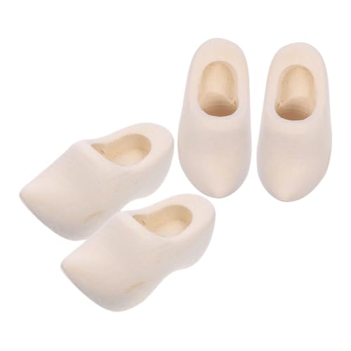 Gogogmee 2 Paare Miniatur Holzschuhe Unbemalt Leichte Puppenhaus Dekoration aus Glattem Holz für DIY Bastelprojekte und Puppenhaus Zubehör Gogogmee 2 Paare Miniatur Holzschuhe Unbemalt Leichte Puppenhaus Dekoration aus Glattem Holz für DIY Bastelprojekte und Puppenhaus Zubehör von Gogogmee