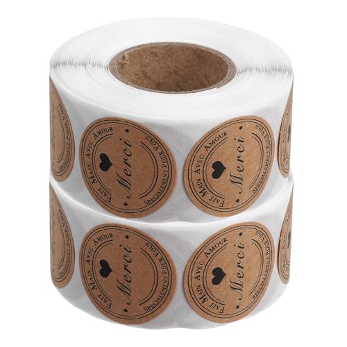 Gogogmee 2 Rollen Dankeschön-Aufkleber, selbstklebende Papieretiketten für Hochzeiten, Partys, Geschäftsgeschenke, Wertschätzungsetiketten im Retro-Stil von Gogogmee