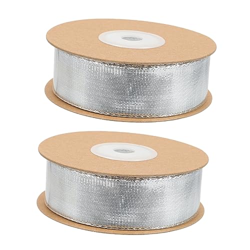 Gogogmee 2 Rollen Dekorative Geschenkbänder Glitzernde Satinbänder Silber für Hochzeiten Geburtstagsfeiern und Diy Bastelarbeiten Vielseitig Einsetzbar zur Verschönerung von Bouquets und von Gogogmee