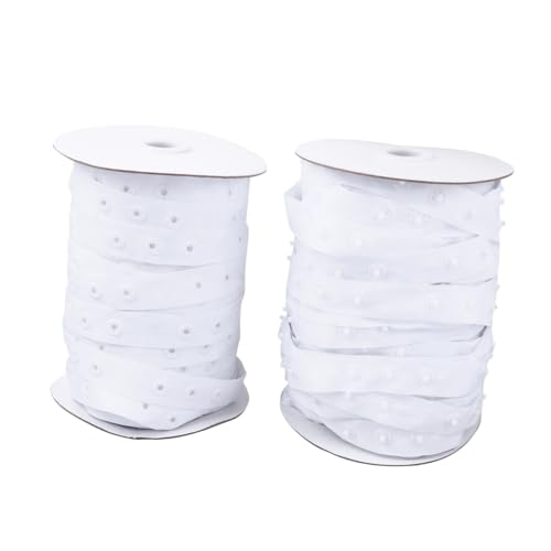 Gogogmee 2 Rollen Unsichtbares Druckknopf Gurtband Weiß DIY Snap Fastener für Steppdecken Vorhänge Bekleidung Langlebig Einfach zu Verwenden Oberteil Schnellverschluss von Gogogmee