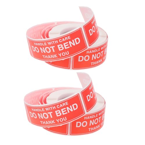 Gogogmee 2 Rollen Warnaufkleber Selbstklebend Verpackungsetiketten Zerbrechlich Versand Aufkleber für Kartons Versand Hinweis Sticker für Sicheren Transport von Gogogmee