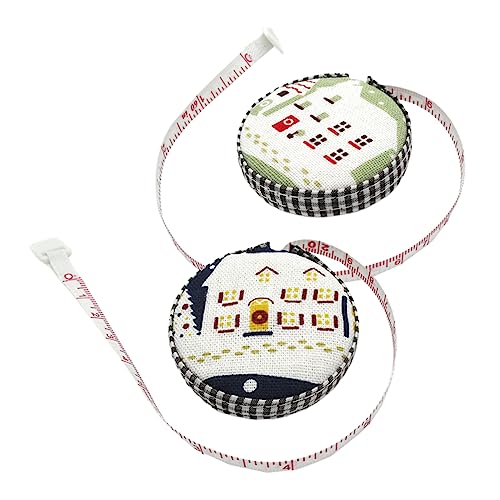 Gogogmee 2 STÜCK Stoff Maßband Flexibles Maßband für Näharbeiten Geeignet für Bekleidungs und Heimgebrauch Zufällige Designs Handlich und Praktisch von Gogogmee