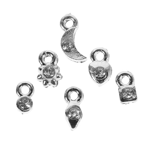 Gogogmee 2 Sätze DIY Nail Jewelry Nail Charms Silber Nagelpiercing Nailart Dekoration Vielseitig für Nägel Handy Planner Nagelstudio Zubehör von Gogogmee
