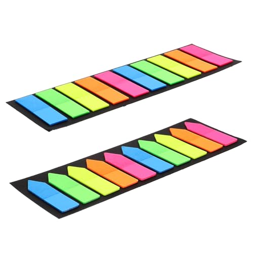 Gogogmee 2 Sätze Sticky Tabs Fluoreszierende Spitze Klebemarker für Buchannotation Selbstklebende Page Index Marker Wiederablösbar für Schule Büro und Organisation von Gogogmee
