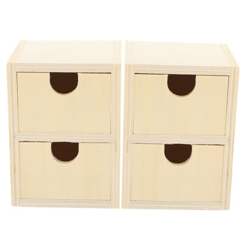 Gogogmee 2 Stck Kleine Unbemalte Holzschubladen Lagig DIY Aufbewahrungsbox für Unvollendete Holzkommode zur Kreativen Gestaltung und Aufbewahrung für Handwerksprojekte von Gogogmee