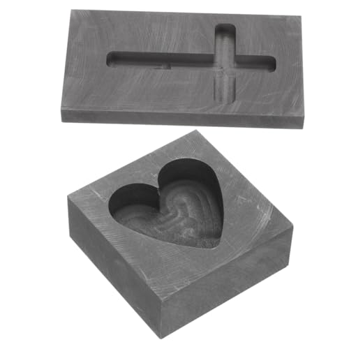 Gogogmee 2 Stck Teiliges Herz und Kreuzform Graphit Gussform Langlebige Kupfer Gießform aus Hochdichtem Graphit Geeignet für DIY Schmuckherstellung und Metallgießen Wie Silber Gold Kupfer von Gogogmee