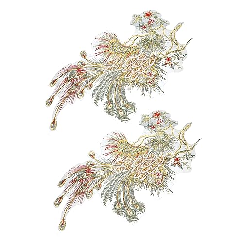 Gogogmee 2 Stück Chinesische Stil Vogel Tier Stickerei Patches DIY Applikationen für Kleidung Hochwertige Gestickte Aufnäher Einfach zu Nähen für Kreative Bastelprojekte von Gogogmee