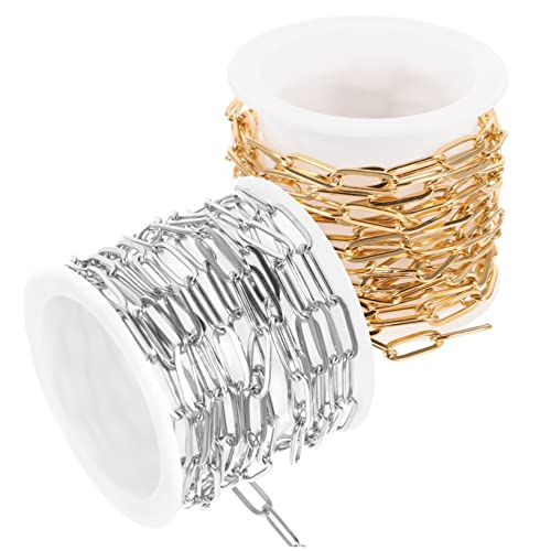 Gogogmee 2 Stück Diy Schmuck Ketten Ovaler Halskette für Schmuckherstellung Stahlfarbe und Gold Langlebig und Rostfrei für Armbänder und Accessoires Gogogmee 2 Stück Diy Schmuck Ketten Ovaler Halskette für Schmuckherstellung Stahlfarbe und Gold Langlebig und Rostfrei für Armbänder und Accessoires von Gogogmee