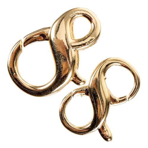 Gogogmee 2 Stück Doppelter Öffnungs-karabinerhaken Schmuckverschluss aus Metall Robust und Verschleißfest für DIY Halsketten und Armbänder Goldfarben Sicherer Halt für Schmuckherstellung von Gogogmee