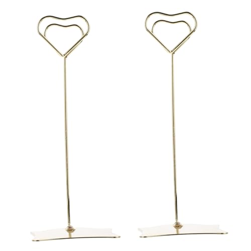 Gogogmee 2 Stück Edelstahl Menükartenhalter Herzform Stabiler Tischkartenhalter für Hochzeit Party Memo Halter Geeignet für Restaurant Büro Feier von Gogogmee