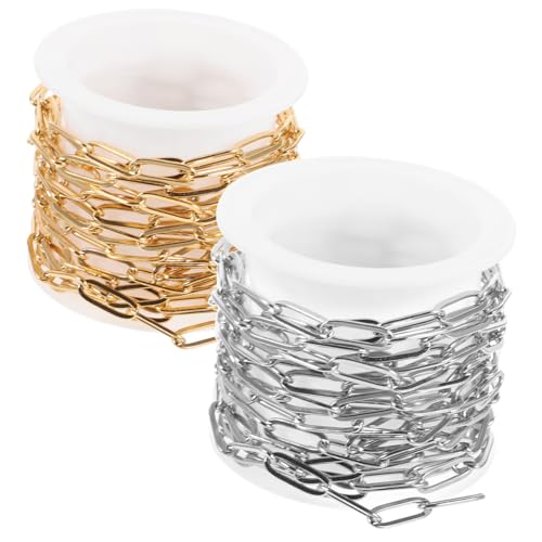 Gogogmee 2 Stück Edelstahl Paperclip Ketten Gold Stahlfarben DIY Schmuck Basteln Gliederkette für Halsketten Armbänder Anhänger Zubehör Modeschmuck Zubehör Gogogmee 2 Stück Edelstahl Paperclip Ketten Gold Stahlfarben DIY Schmuck Basteln Gliederkette für Halsketten Armbänder Anhänger Zubehör Modeschmuck Zubehör von Gogogmee