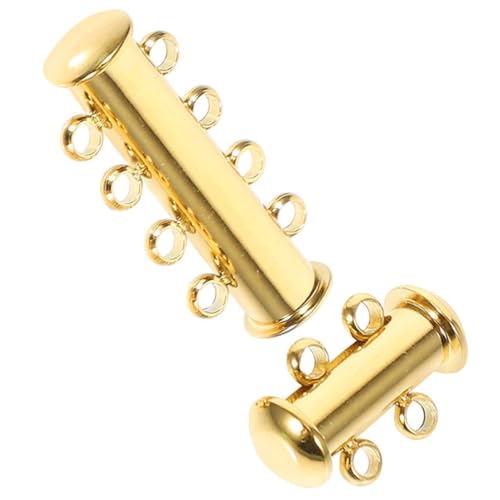 Gogogmee 2 Stück Edelstahl Schmuckverschluss für Mehrreihige Halsketten und Armbänder Langlebige Verbindungsklammern zum Einfachen Verlängern und Reparieren von DIY Schmuck Goldfarben von Gogogmee