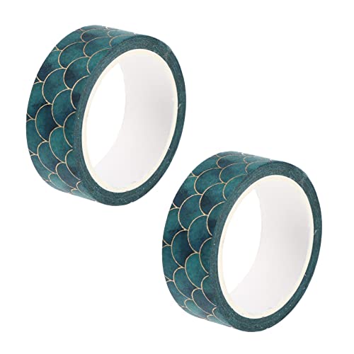 Gogogmee 2 Stück Fischschuppen Washi Tape Dekoratives Klebeband für DIY Projekte Handgefertigte Notizen und Scrapbooking mit Glänzenden Fischeffekten Vielseitig Einsetzbar von Gogogmee