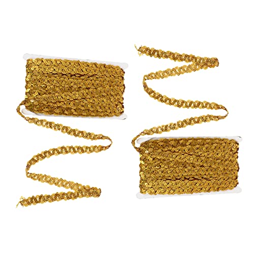 Gogogmee 2 Stück Glitzernde Paillettenborte für DIY Bekleidungszubehör Dekorative Spitzenborte Breit für Mode Bastelprojekte und Heimdekoration von Gogogmee