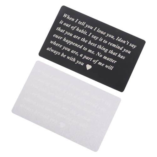 Gogogmee 2 Stück Gravierte Insert Cards aus Langlebiger für Valentinstagsgeschenk Ausdruck von Liebe bei Jubiläen Stilvolle Taschen dekoration von Gogogmee