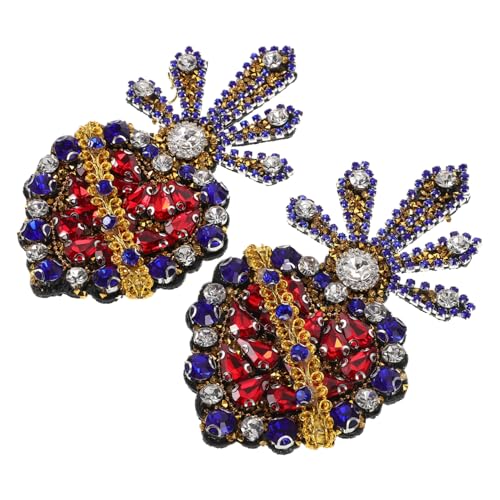 Gogogmee 2 Stück Herzförmige Strass Perlen applikationen zum Aufnähen Handmade Beaded Dekoration für DIY Kleidung und Accessoires Glänzende Schmuckstücke für Party und Alltag von Gogogmee