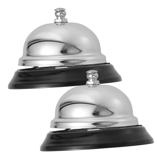 Gogogmee 2 Stück Metall Serviceglocke Große Tischglocke aus Zinklegierung für Restaurant Hotel Lauter und Klarer Benutzerfreundlich für Effizienten Service von Gogogmee