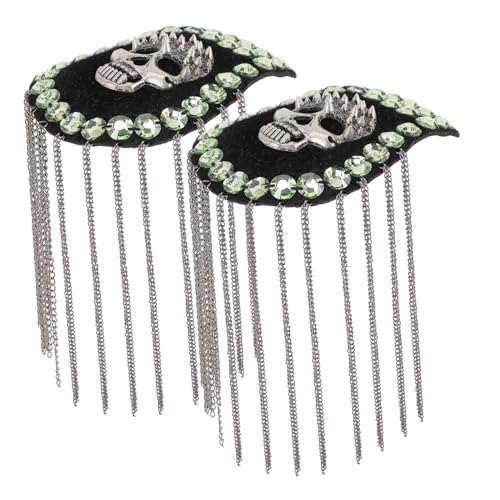 Gogogmee 2 Stück Punk Schulterklappen mit Totenkopf Quaste Abnehmbare Epauletten für Kostüm Uniform und Bühnenoutfit Modische Schulterabzeichen für Damen und Herren Gogogmee 2 Stück Punk Schulterklappen mit Totenkopf Quaste Abnehmbare Epauletten für Kostüm Uniform und Bühnenoutfit Modische Schulterabzeichen für Damen und Herren von Gogogmee