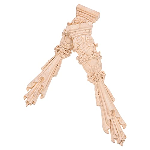 Gogogmee 2 Stück Retro Holzdekor Holz Geschnitzte Applikationen für Türen und Schränke Europäischer Stil zur Wanddekoration für Gemütliches von Gogogmee