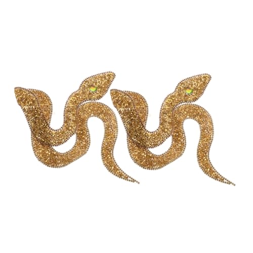 Gogogmee 2 Stück Schlangenform Strass Bügelapplikationen Glitzernde Rhinestone Patches für DIY Projekte Kleidung Schuhen und Taschen Einfach Anzubringen Langlebig und Vielseitig Einsetzbar von Gogogmee