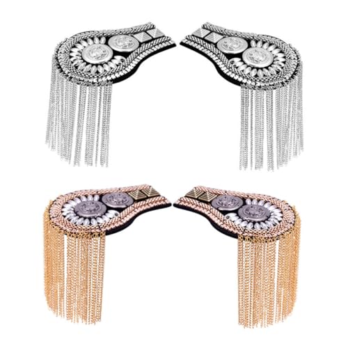 Gogogmee 2 Stück Schulterklappen Broschen mit Quasten aus Zinklegierung Silberfarbene Kostüm Accessoires für Damen und Herren Leichte Langlebige Kleidungsschmuck für Anzug und Blazer Gogogmee 2 Stück Schulterklappen Broschen mit Quasten aus Zinklegierung Silberfarbene Kostüm Accessoires für Damen und Herren Leichte Langlebige Kleidungsschmuck für Anzug und Blazer von Gogogmee