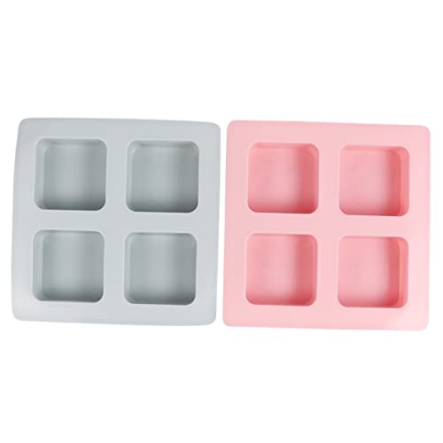 Gogogmee 2 Stück Silikon Seifenform für DIY Seifenherstellung Fächer Quadratische Backform Blau und Lebensmittelecht Flexibel für Kuchen Pudding und Kreative Desserts von Gogogmee