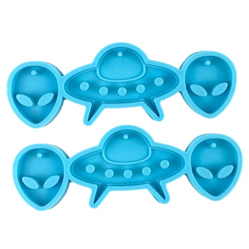 Gogogmee 2 Stück Silikonformen für Alien Raumschiff Ohrringe DIY Gießform für Schmuckherstellung Kreative Pendants für Ohrringe und Schlüsselanhänger von Gogogmee