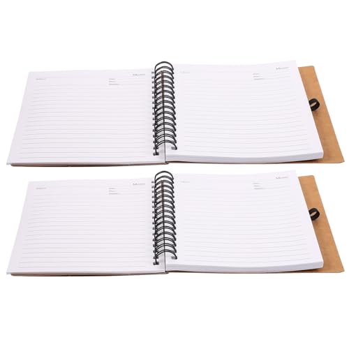 Gogogmee 2 Stück Spiral Notizbuch mit Haftnotizen Notizbuch im Einfachen Design für Büro Schule und Persönliche Planung Leicht und Handlich Kraftpapierfarben von Gogogmee