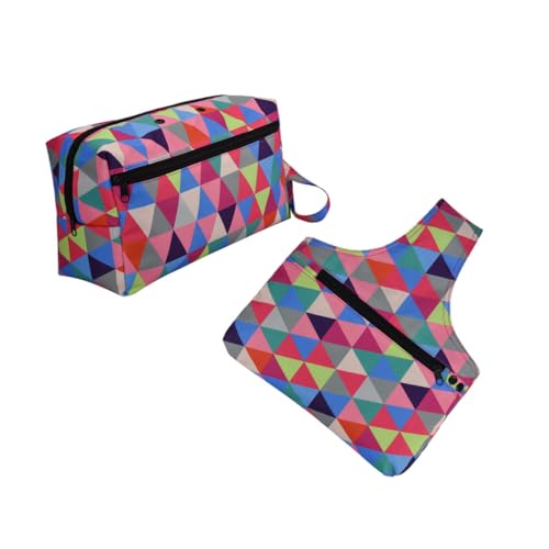 Gogogmee 2 Stück Teiliges Aufbewahrungstaschen für Wolle Multifunktionale Strickwerkzeug Organizer für Garn und Zubehör Tragbare DIY Häkelbehälter Bunten Designs von Gogogmee