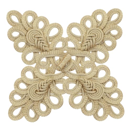 Gogogmee 2 Stück Teiliges Chinesische Knoten Froschknöpfe aus Goldfarbenem Handgefertigte Mantel Verschlüsse Traditionelle Knöpfe für Cheongsam Kostüm Pullover und Schal Dekorativ und Gogogmee 2 Stück Teiliges Chinesische Knoten Froschknöpfe aus Goldfarbenem Handgefertigte Mantel Verschlüsse Traditionelle Knöpfe für Cheongsam Kostüm Pullover und Schal Dekorativ und von Gogogmee