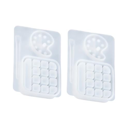 Gogogmee 2 Stück Teiliges Flexibles Silikon Resin Mold für DIY Epoxidharz Tray Transparente Langlebige Gießform für Kreative Handwerksprojekte und Farbmischpaletten von Gogogmee