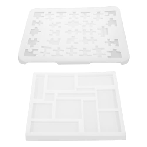 Gogogmee 2 Stück Teiliges Geometrisches Silikonform DIY Kristallharz Gießen Flexible Puzzle gießform Einfach Entfernbar für Kreative Bastelprojekte mit Harz und Dekoration von Gogogmee