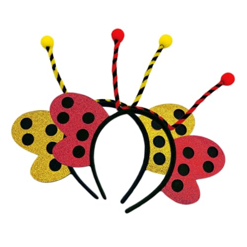 Gogogmee 2 Stück Teiliges Haarband Cartoon Insekten Stirnband mit Plüsch Schmetterling und Biene Süßes Party Haaraccessoire für Kostüm Fasching Geburtstagsfeier von Gogogmee