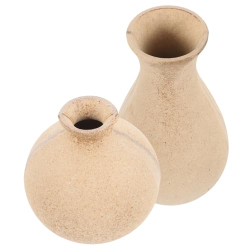 Gogogmee 2 Stück Teiliges Holzvase DIY Retro Blumenvase Handgefertigt Natürliche Tischdeko Für Wohnraum Büro Geschenkidee von Gogogmee