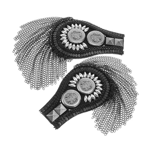 Gogogmee 2 Stück Teiliges Schwarze Quasten Schulterepauletten Schulterverzierung für Kostüme und Performance Kleidung Metall Badge für Anzüge und Uniformen Einfach Anzubringen Gogogmee 2 Stück Teiliges Schwarze Quasten Schulterepauletten Schulterverzierung für Kostüme und Performance Kleidung Metall Badge für Anzüge und Uniformen Einfach Anzubringen von Gogogmee
