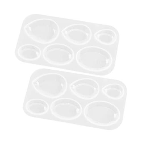 Gogogmee 2 Stück Teiliges Silikon Schmuckguss Ovaler Anhängerform Vielseitige Resinform für DIY Ohrringe Schlüsselanhänger Langlebige Gießform für Handgefertigte Schmuckstücke von Gogogmee