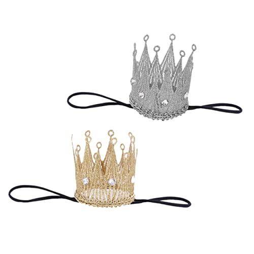 Gogogmee 2 Stück Teiliges Stirnband in Gold und Silber Weiches Bequemes Kopfschmuck accessoire für Jungen und Mädchen als Festhut und Foto requisite für Geburtstagsfeiern und Festtage von Gogogmee
