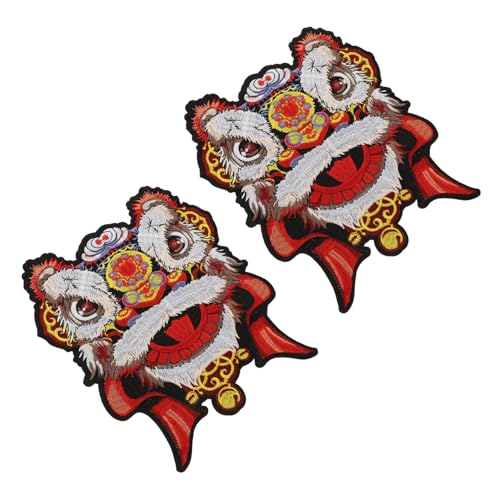 Gogogmee 2 Stück Teiliges Tier Applikation Stickerei Patch Chinesischer Stil Bestickte Stoffaufnäher zum Aufnähen für DIY Kleidung Taschen und Dekoration für Anfänger und Erwachsene von Gogogmee