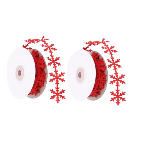 Gogogmee 2 Stück Weihnachtliches Geschenkband Schneeflocken Motiv Rote Dekobänder für Geschenkverpackung Weihnachtsbaumdeko Festliche Schleifen für Party und Bastelbedarf Gogogmee 2 Stück Weihnachtliches Geschenkband Schneeflocken Motiv Rote Dekobänder für Geschenkverpackung Weihnachtsbaumdeko Festliche Schleifen für Party und Bastelbedarf von Gogogmee