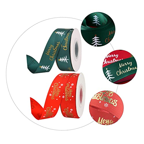 Gogogmee 2 Stück Weihnachtsband Geschenkband mit Druck Bunte Farben Dickes Glattes Material Feine Verarbeitung Weihnachtsdeko für Baum Basteln Festliche Dekoration Gogogmee 2 Stück Weihnachtsband Geschenkband mit Druck Bunte Farben Dickes Glattes Material Feine Verarbeitung Weihnachtsdeko für Baum Basteln Festliche Dekoration von Gogogmee