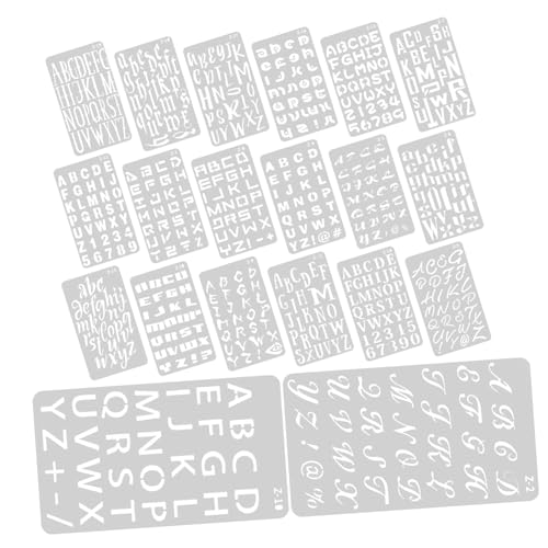 Gogogmee 20 Blatt Lineal für Briefvorlagen Schablonen zum Zeichnen von Buchstaben Kalligraphie Handwerk Schablone DIY Schablone brennende Schablonen und Muster Malschablonen das Haustier von Gogogmee