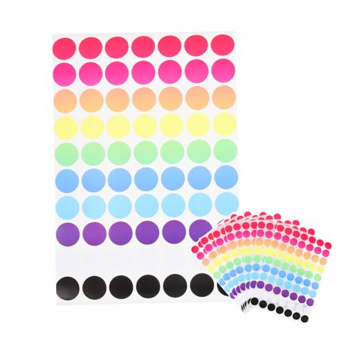 Gogogmee 20 Blatt Punktaufkleber Selbstklebende Etiketten für Büro Basteln und Organisation Farbcodierte Klassifizierungssticker für Ordnung im Schlafzimmer von Gogogmee