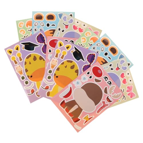 Gogogmee 20-Bogen-Set Zum Selbermachen Von Tiergesichtsaufklebern Dschungelthema Partytütenfüller Für Kinder Jungen Mädchen Spielzeug von Gogogmee