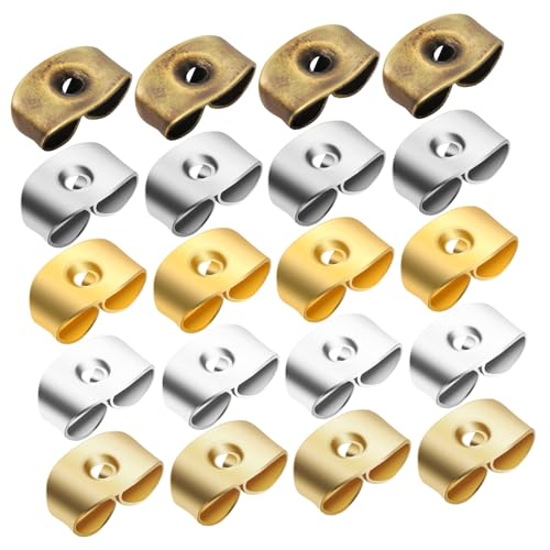 Gogogmee 20 Paare Ohrstecker Verschluss Ersatz Ohrring Rücken aus Legierung Leicht Langlebig Vielseitig für Ohrlöcher DIY Schmuckherstellung und Reparatur Farben Verschieden von Gogogmee