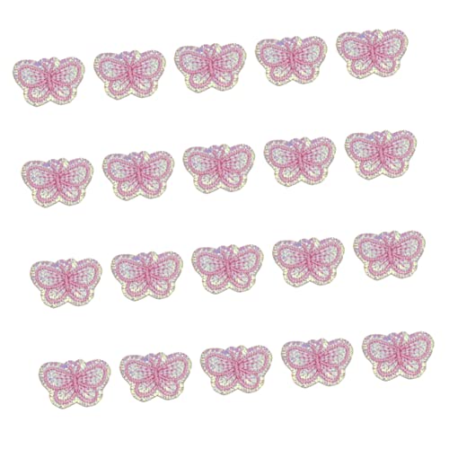 Gogogmee 20 Stück Aufbügelbare Patches mit Fluoreszierenden Schmetterlingen Diy Reparatur Patches für Jeans Shirts Hüte und Mehr Langlebig und Farbenfroh für Designs von Gogogmee