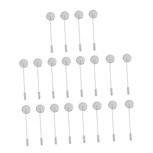 Gogogmee 20 Stück Broschenbasis Metall Sicherheitsnadeln DIY Broschenzubehör Anstecknadel Trays für Schmuckherstellung und Basteln Silberfarbene Anstecknadeln für Individuelle von Gogogmee