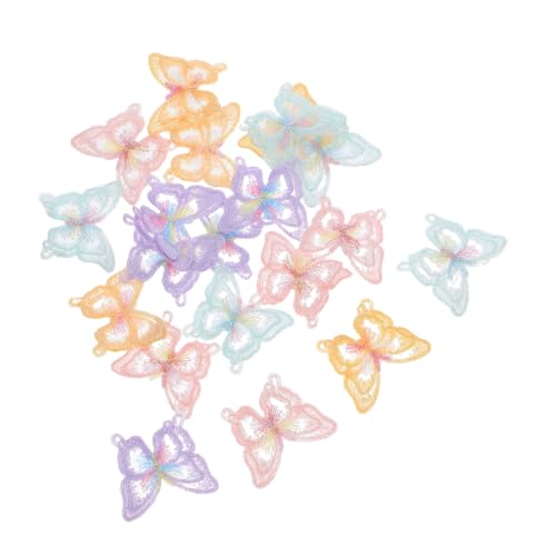 Gogogmee 20 Stück Doppellagige Schmetterlings Stoffflicken Zum Aufnähen Organza Schmetterlingsflicken Hochzeitskleid Flicken DIY Flicken Schmetterlings Stickerei DIY von Gogogmee
